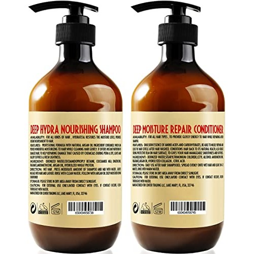 Moroccan Argan Oil Shampoo and Conditioner SLS Sulfate Free Set - Best Gift f...
