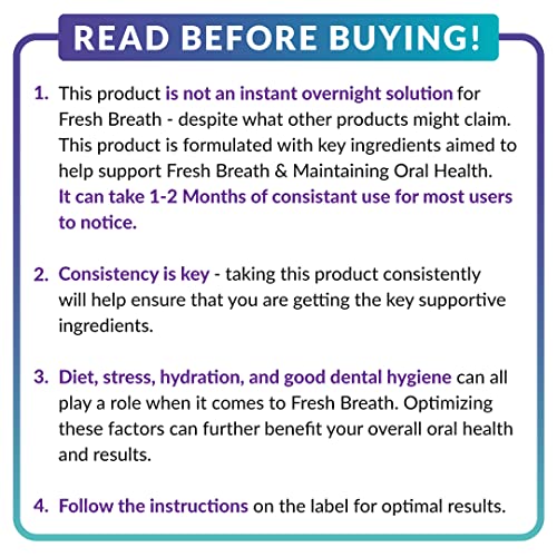 Dental Probiotic for Bad Breath Support, Oral Health Maintenance & Fresh Brea...