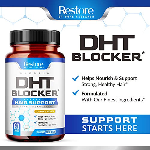 DHT Blocker Hair Growth Support Supplement - Supports Healthy Hair Growth, He...