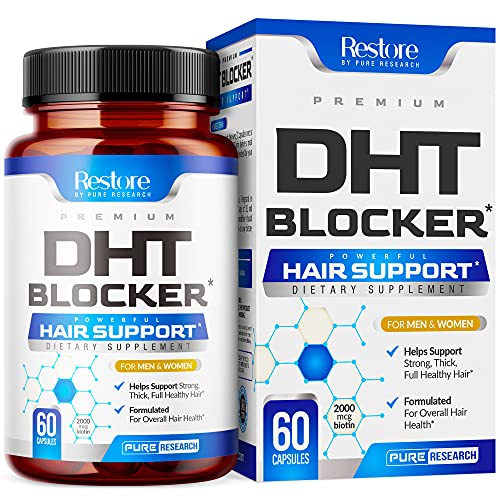 DHT Blocker Hair Growth Support Supplement - Supports Healthy Hair Growth, He...