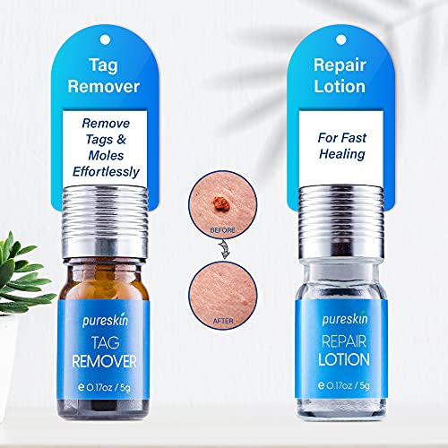 Pureskin Skin Tag Remover & Mole Corrector And Repair Lotion Set, Remove Tags...