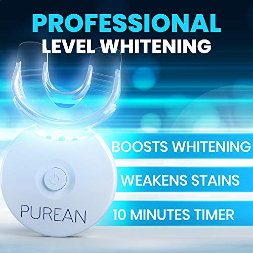 Purean Teeth Whitening Kit with LED Light – 2 Syringes of 5ml Professional 35...