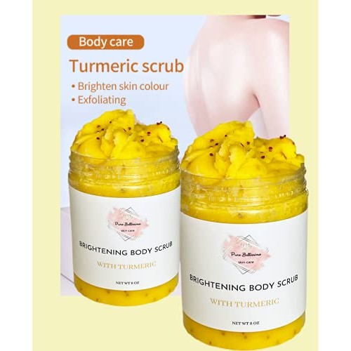 TURMERIC BODY SCRUB brightening scrub sugar scrub turmeric body exfoliant hyp...