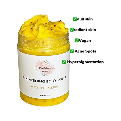TURMERIC BODY SCRUB brightening scrub sugar scrub turmeric body exfoliant hyp...