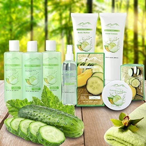 Spa Gift Baskets And Beauty Gift Basket - Melon Cucumber Spa Kit Bed and Bath...