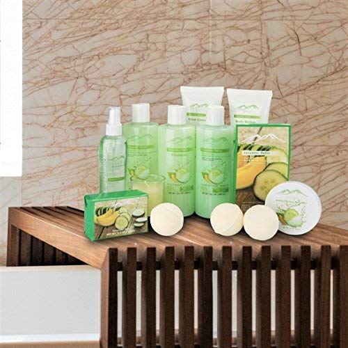 Spa Gift Baskets And Beauty Gift Basket - Melon Cucumber Spa Kit Bed and Bath...