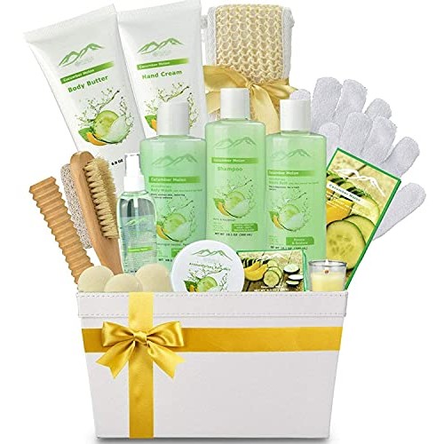 Spa Gift Baskets And Beauty Gift Basket - Melon Cucumber Spa Kit Bed and Bath...