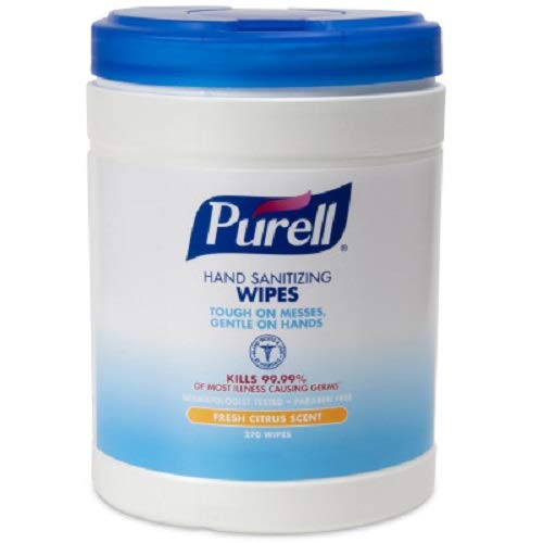 Gojo Industries 9113-06 Purell Sanitizing Wipes, 270 Wipes per Canister, 1/EA...