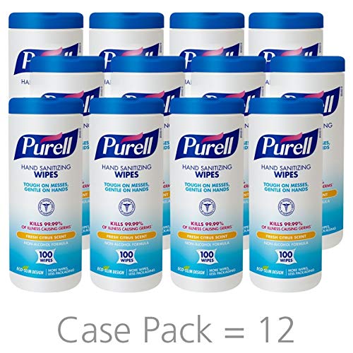 PURELL 911112EA Premoistened Hand Sanitizing Wipes, Cloth, 5 3/4-Inch x 7-Inc...