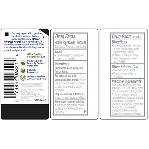 PURELL Advanced Hand Sanitizer Naturals with Plant Based Alcohol, Citrus scen...