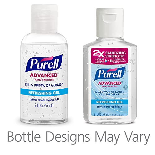 Purell Advanced Hand Sanitizer Refreshing Gel, Clean Scent, 2 fl oz Travel Si...