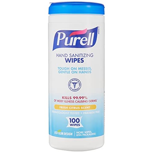 PURELL, GOJ911112EA, Textured Sanitizing Wipes, 100 / Each, White