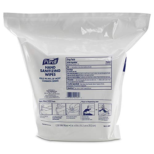 Purell Hand Sanitizing Wipes, Alcohol Free Formula, 1200 Count Wipes Refill f...