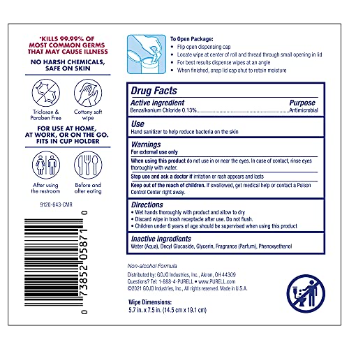 PURELL Hand Sanitizing Wipes, Clean Refreshing Scent, 40 Count Hand Wipes Can...
