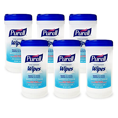 PURELL Hand Sanitizing Wipes, Clean Refreshing Scent, 40 Count Hand Wipes Can...