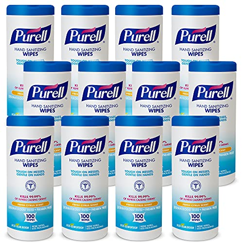 Purell Hand Sanitizing Wipes Non-Alcohol Formula, Fresh Citrus Scent, 100 Cou...