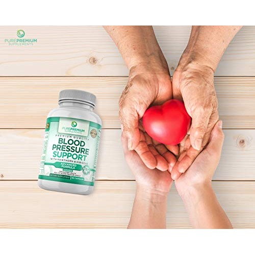Premium Blood Pressure Support Supplement by PurePremium with Hawthorn & Hibi...