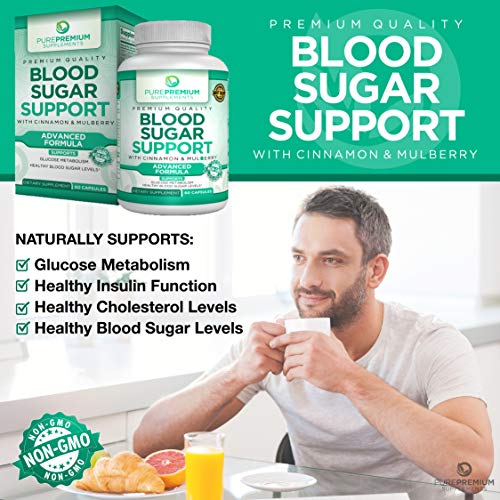 Premium Blood Sugar Support Supplement by PurePremium (Non-GMO) Support Gluco...