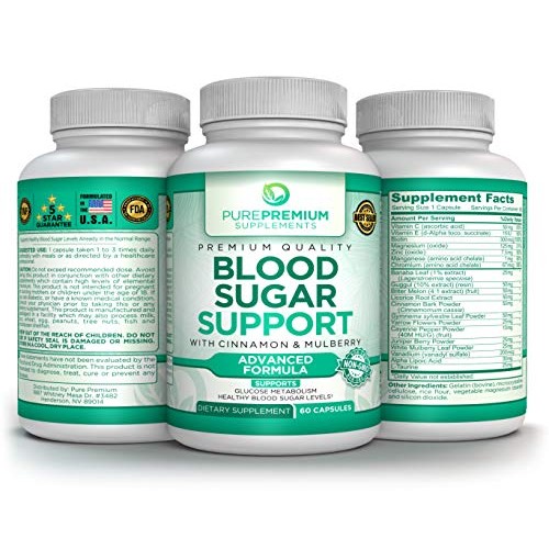 Premium Blood Sugar Support Supplement by PurePremium (Non-GMO) Support Gluco...
