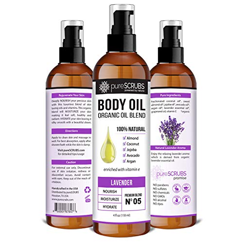 pureSCRUBS Ultra Moisturizing LAVENDER BODY OIL Spray For Dry Skin, Massage, ...