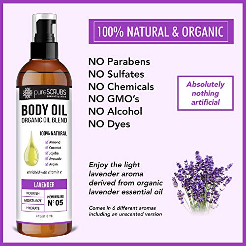 pureSCRUBS Ultra Moisturizing LAVENDER BODY OIL Spray For Dry Skin, Massage, ...