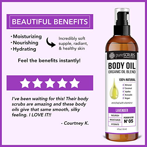 pureSCRUBS Ultra Moisturizing LAVENDER BODY OIL Spray For Dry Skin, Massage, ...