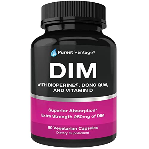 Pure DIM Supplement 250mg Diindolylmethane Plus BioPerine and Dong Quai - Hor...