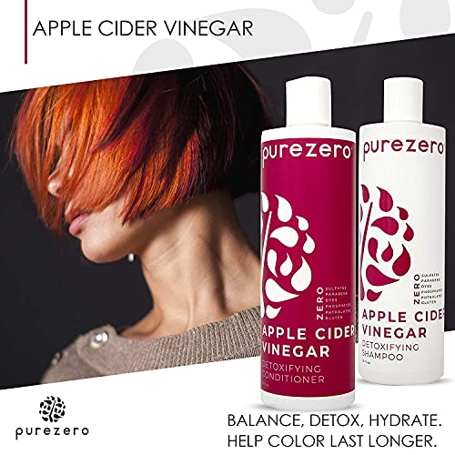 Purezero Apple Cider Vinegar Shampoo & Conditioner Set - Detox Scalp & Hair -...