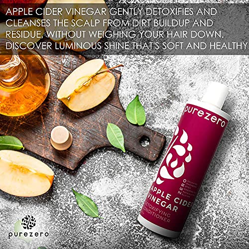 Purezero Apple Cider Vinegar Shampoo & Conditioner Set - Detox Scalp & Hair -...