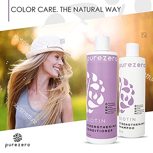 Purezero Biotin Shampoo & Conditioner set - Anti Thinning Formula - Volumizin...