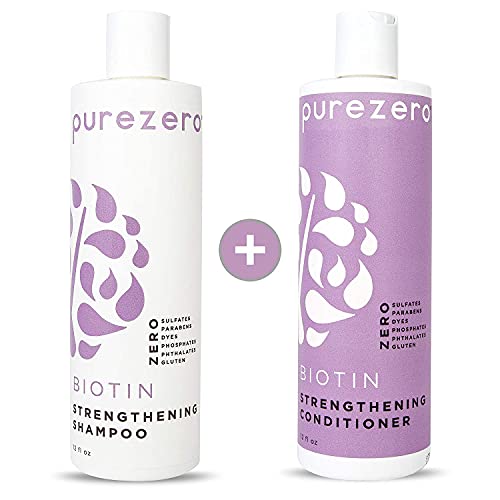 Purezero Biotin Shampoo & Conditioner set - Anti Thinning Formula - Volumizin...