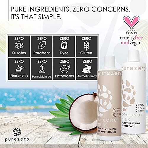 Purezero Coconut Milk Shampoo & Conditioner set - Intense Hydration & Increas...