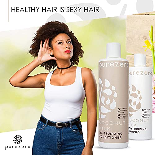 Purezero Coconut Milk Shampoo & Conditioner set - Intense Hydration & Increas...
