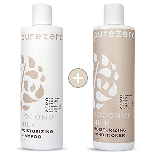Purezero Coconut Milk Shampoo & Conditioner set - Intense Hydration & Increas...