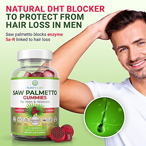 Saw Palmetto Extract Gummies for Hair Loss (300mg) Saw Palmetto Prostate Supp...