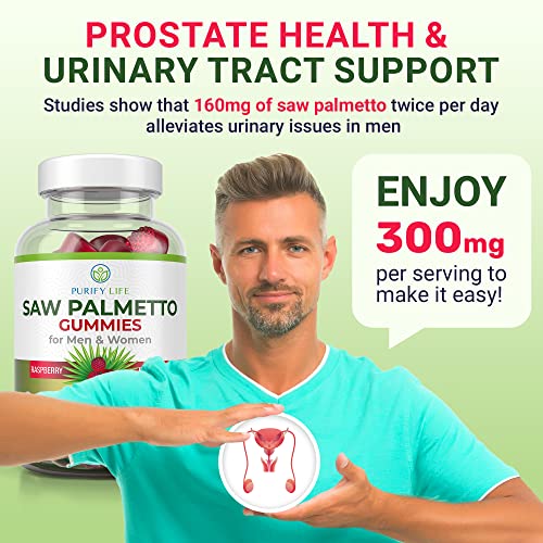 Saw Palmetto Extract Gummies for Hair Loss (300mg) Saw Palmetto Prostate Supp...