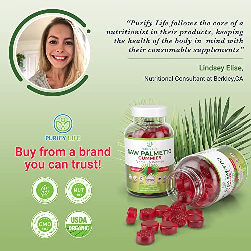 Saw Palmetto Extract Gummies for Hair Loss (300mg) Saw Palmetto Prostate Supp...