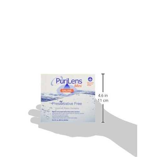Purilens Mini Preservative Free Saline Six (60-mL) Bottles, Clear, 2 Fl Oz (P...