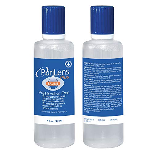 PuriLens Plus Preservative Free Saline Three 4 Fl Oz(120-mL) Bottles