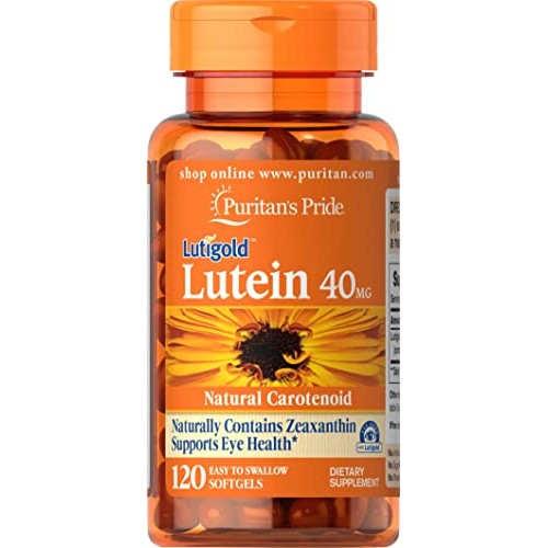Puritans Pride Lutein 40 Mg With Zeaxanthin Softgels, 120 Count
