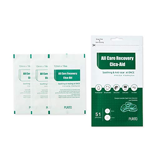 PURITO All Care Recovery Cica-Aid 51 Patches,Blemish Spot, Acne pimple spot t...
