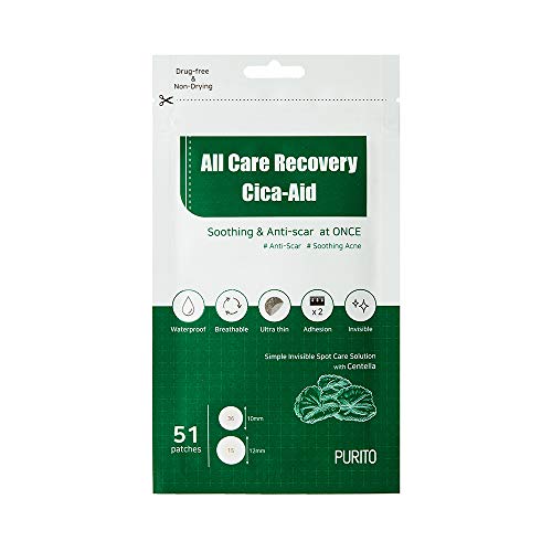 PURITO All Care Recovery Cica-Aid 51 Patches,Blemish Spot, Acne pimple spot t...