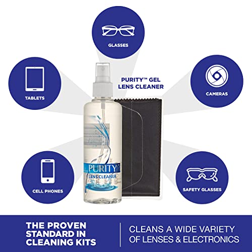 Purity Eyeglass Lens Cleaner Kit - 3 x 8oz Lens Cleaner Spray Bottle + 2 Micr...