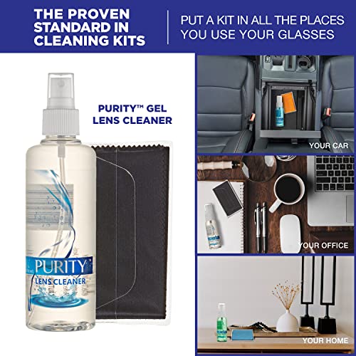 Purity Eyeglass Lens Cleaner Kit - 3 x 8oz Lens Cleaner Spray Bottle + 2 Micr...