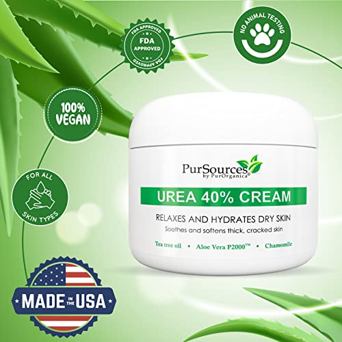 PurOrganica Urea 40 Percent Foot Cream - Callus Remover - Moisturizes & Rehyd...