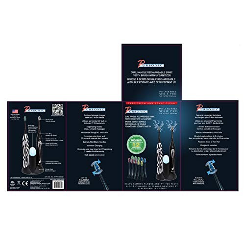 Pursonic S452BR Dual Handle Sonic Toothbrush with UV Sanitizer