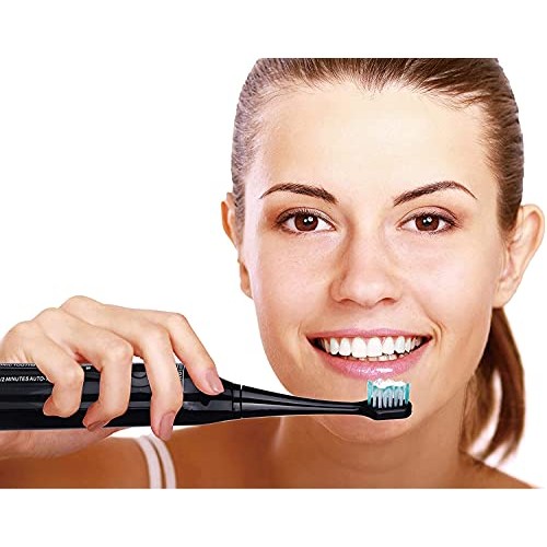 Pursonic S452BS Dual Handle Sonic Toothbrush with UV Sanitizer, Black/Silver,...