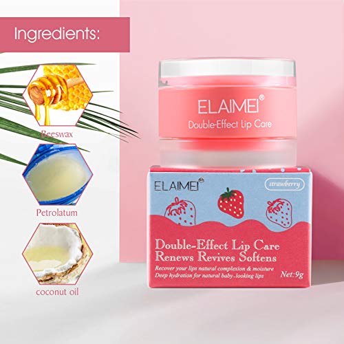 DOUBLE-EFFECT Lip Sleep Mask with Collagen Peptide,Lip Mask+Lip Scrub Intensi...