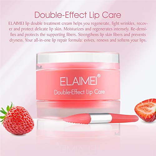 Lip Scrub,Double Effect Lip Sleeping Mask, Lip Treatment,Strawberry Overnight...