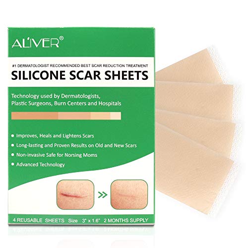 Silicone Scar Removal Sheets, Professional Gel Strips for Scars Caused by C-S...